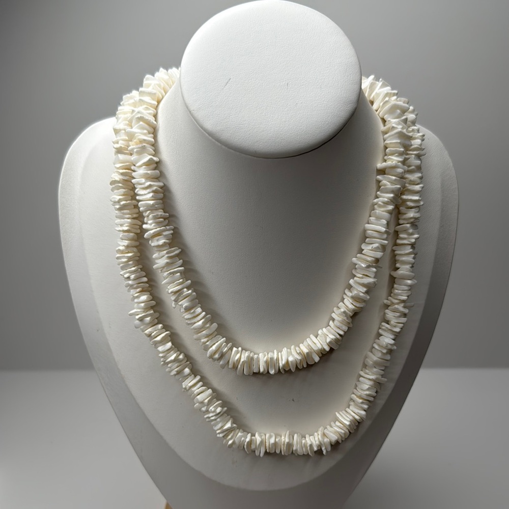 2 Cream Color Puka Shell Necklaces